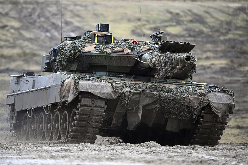 Germany is delivering four more Leopard 2 main battle tanks from Bundeswehr stocks to Ukraine, February 1, 2023. /CFP