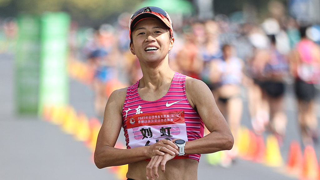 35-year-old Chinese race walker Liu Hong is still on the track