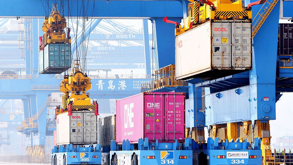 Containers at the Qingdao Port in east China's Shandong Province, March 7, 2023. /CFP