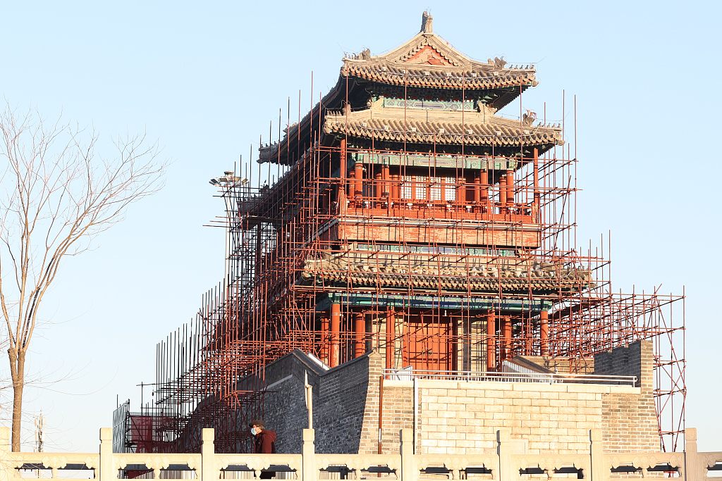 Yongding Gate is now under renovation. /CFP