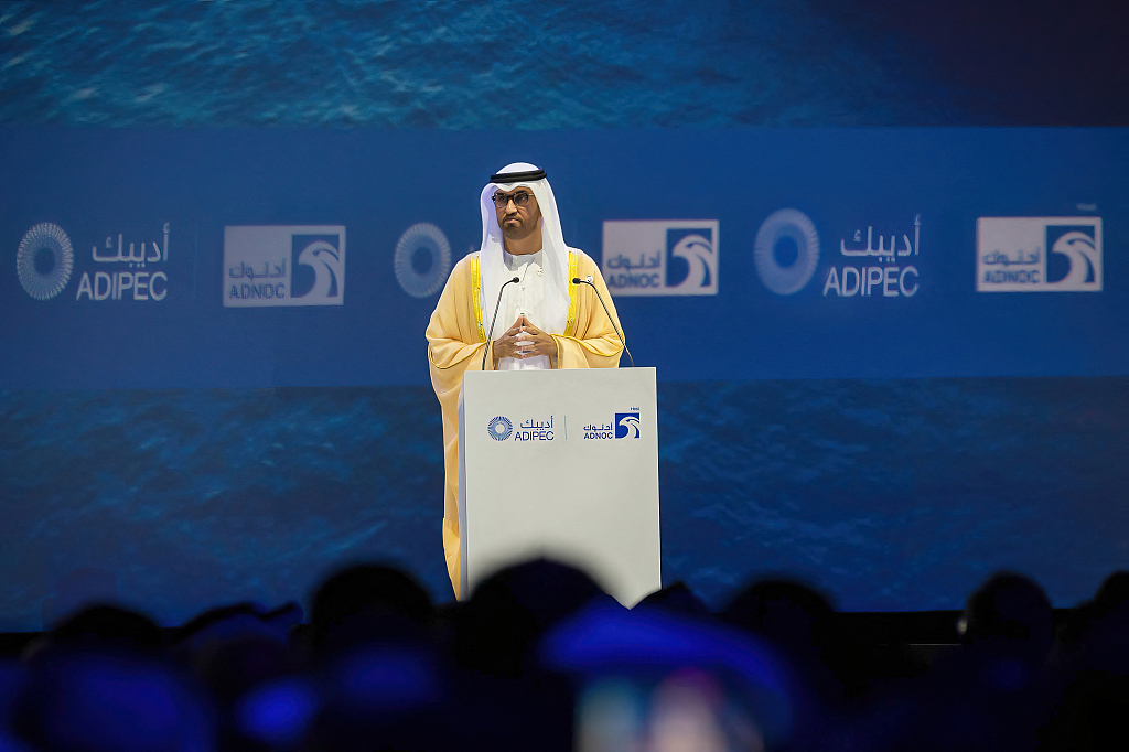 File photo dated 2022 shows Sultan Ahmed Al Jaber, managing director and CEO of the Abu Dhabi National Oil Company, during a ceremony in Abu Dhabi, UAE. /CFP