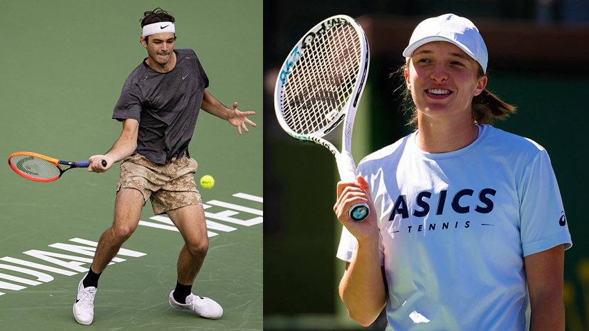 Taylor Fritz (L) and Iga Swiatek /CGTN