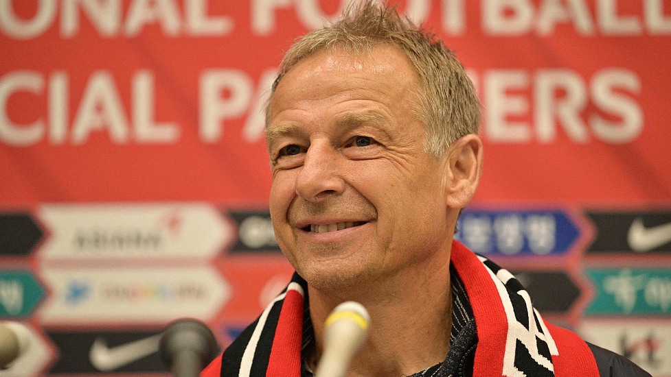Jurgen Klinsmann smiles during a press conference after his appointment as the new head coach of South Korea in Incheon, South Korea, March 8, 2023. /CFP