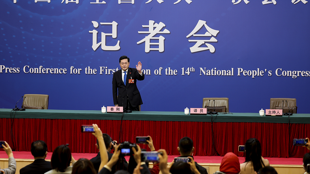 Chinese Foreign Minister Qin Gang attends a press conference on China's foreign policy and foreign relations on the sidelines of the first session of the 14th National People's Congress in Beijing, capital of China, March 7, 2023. /CFP