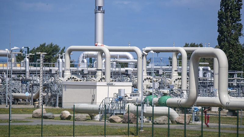 A view of pipe systems and shut-off devices at the gas receiving station of the Nord Stream 1 Baltic Sea pipeline and the transfer station of the Ostsee-Pipeline-Anbindungsleitung-Baltic Sea Pipeline Link (OPAL) long-distance gas pipeline in Lubmin, Germany, June 21, 2022. /CFP
