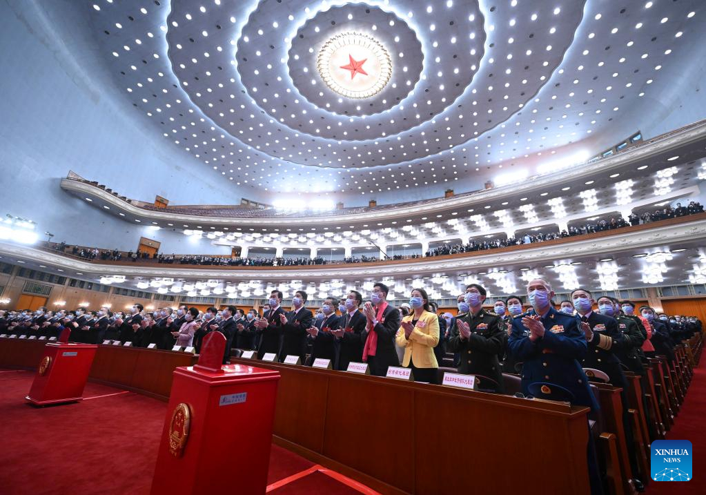 The third plenary meeting of the first session of the 14th National People's Congress (NPC) is held at the Great Hall of the People in Beijing, capital of China, March 10, 2023. /Xinhua