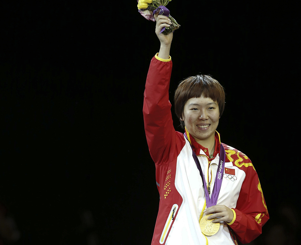 Li Xiaoxia of China wins the gold medal in the Women's Singles Table Tennis of the London 2012 Olympic Games, August 1, 2012. /CFP