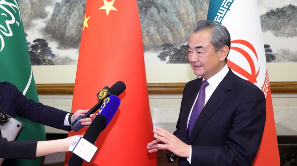 Wang Yi, director of the Office of the Foreign Affairs Commission of the CPC Central Committee, speaks to reporters in Beijing, China, March 10, 2023. /Chinese Foreign Ministry