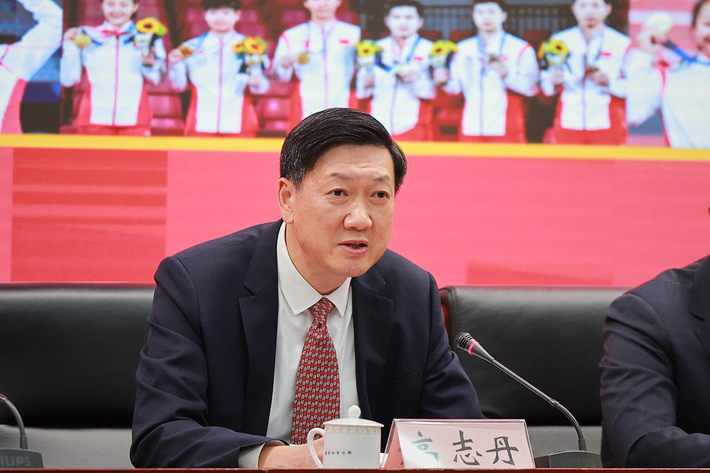Gao Zhidan, director of the General Administration of Sport of China, speaks during a press conference in Beijing, China, December 1, 2022. /CFP