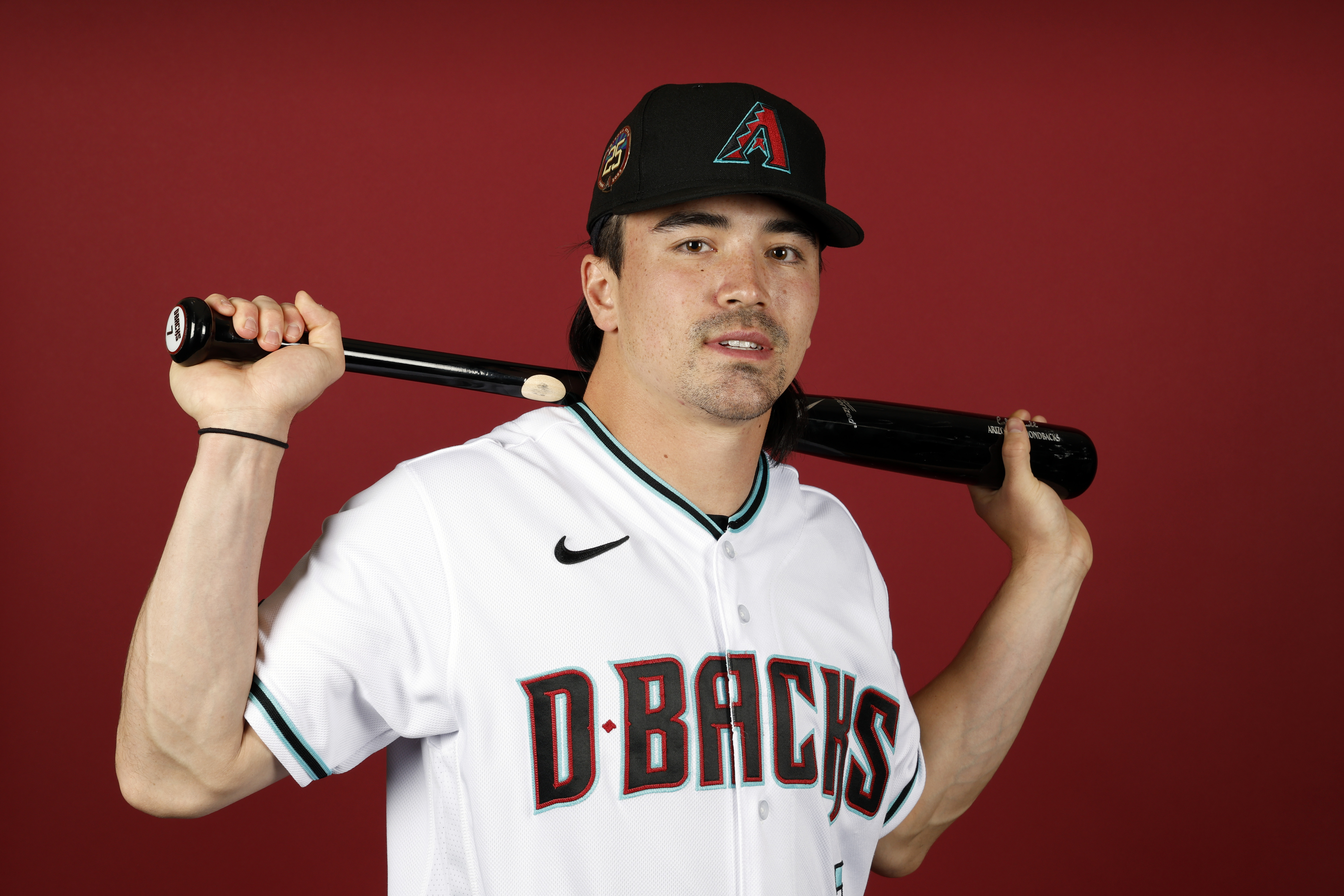 Outfielder Corbin Carroll of the Arizona Diamondbacks poses for a portrait during photo day at Salt River Fields at Talking Stick in Scottsdale, Arizona, February 22, 2023. /CFP 