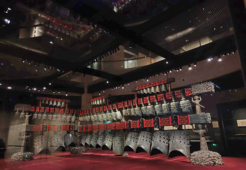 The Zenghouyi chime bells are on display at Hubei Provincial Museum in Wuhan City. /CFP