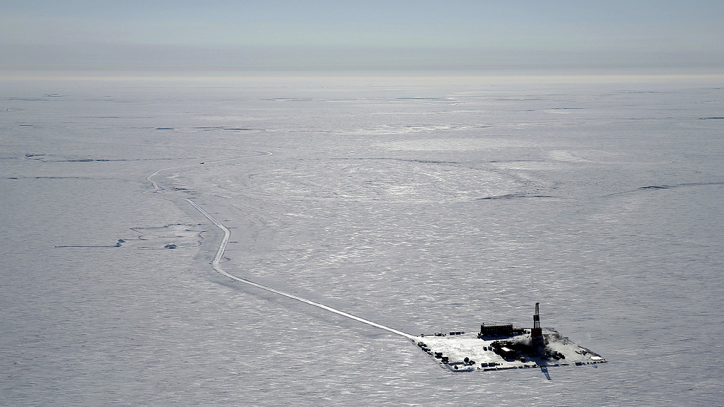 This 2019 aerial photo provided by ConocoPhillips shows an exploratory drilling camp at the proposed site of the Willow oil project on Alaska's North Slope. /CFP