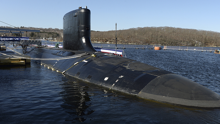 A nuclear-powered fast attack submarine USS Colorado (SSN 788) is seen at Naval Submarine Base New London in Groton, Connecticut, U.S., March 17, 2018. /CFP