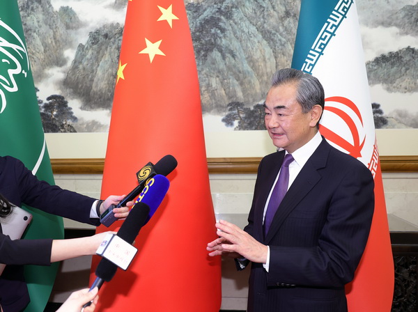 Wang Yi, Director of the Office of the Foreign Affairs Commission of the CPC Central Committee, speaks to reporters in Beijing, China, March 10, 2023. /Chinese Foreign Ministry