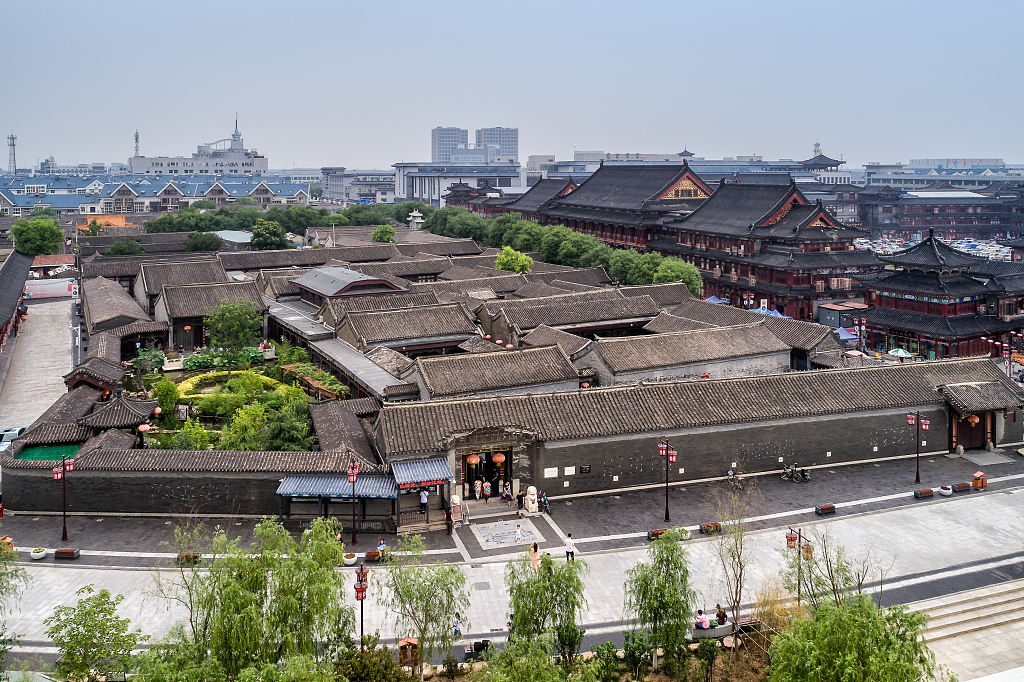 A bird's-eye view of Yangliuqing Ancient Town /CFP