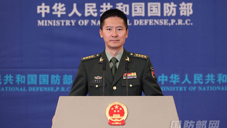 Chinese defense ministry spokesperson Tan Kefei takes questions from the media in Beijing, China, March 16, 2023. /China's Ministry of National Defense