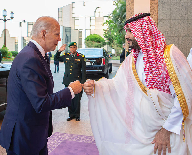 U.S. President Joe Biden meets with Saudi Crown Prince and Prime Minister Mohammed bin Salman at the Al Salman Royal Palace in Jeddah, Saudi Arabia, July 15, 2022. /CFP