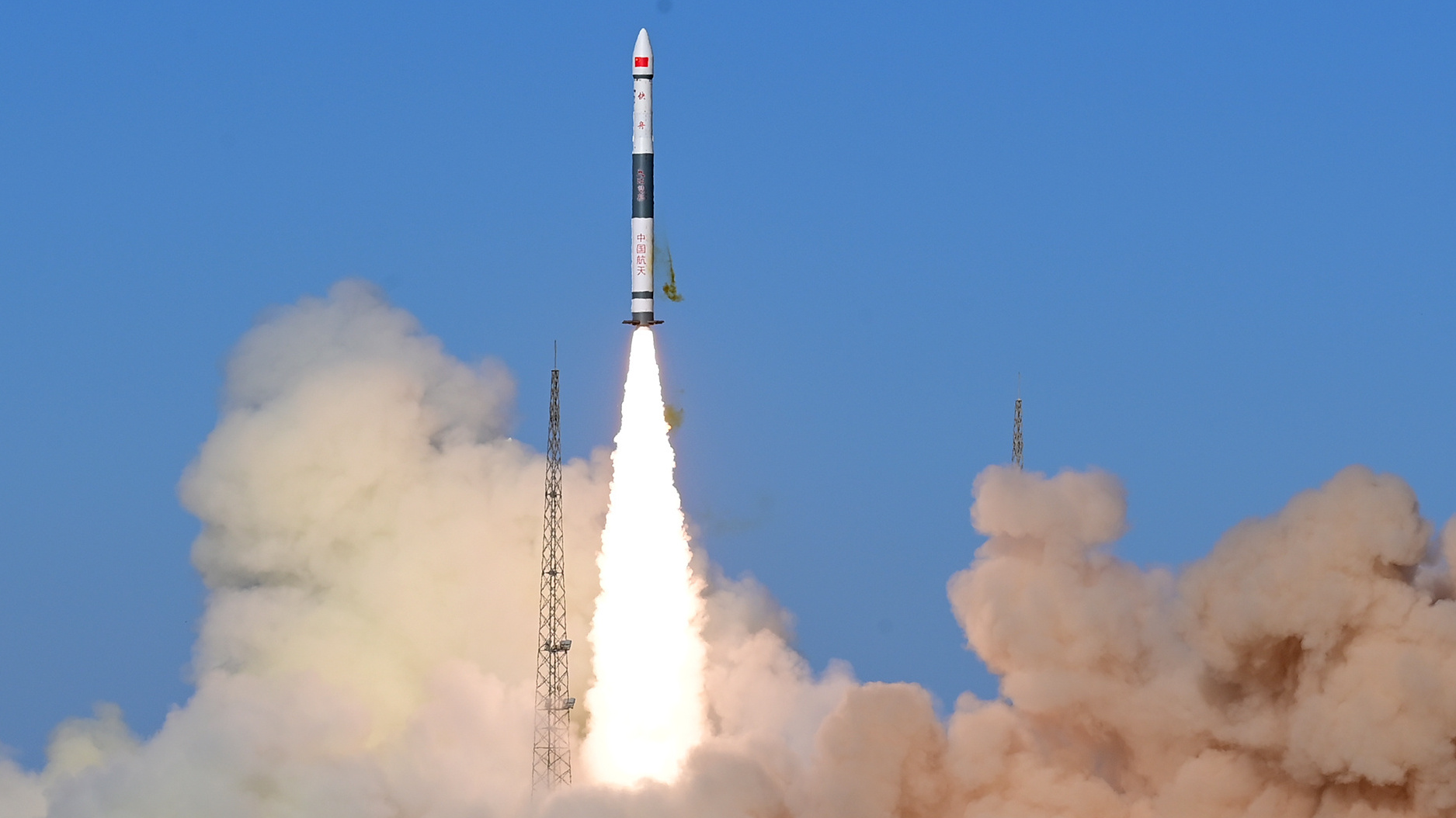 China launches Tianmu-1 satellites atop the Kuaizhou-1A carrier rocket, March 22, 2023. /CMG
