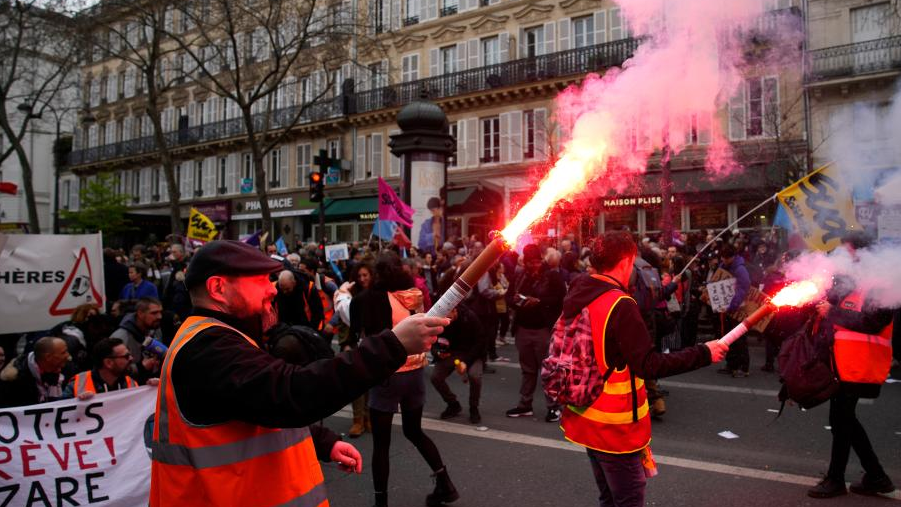 Over 1 million people protest against pension reform in France