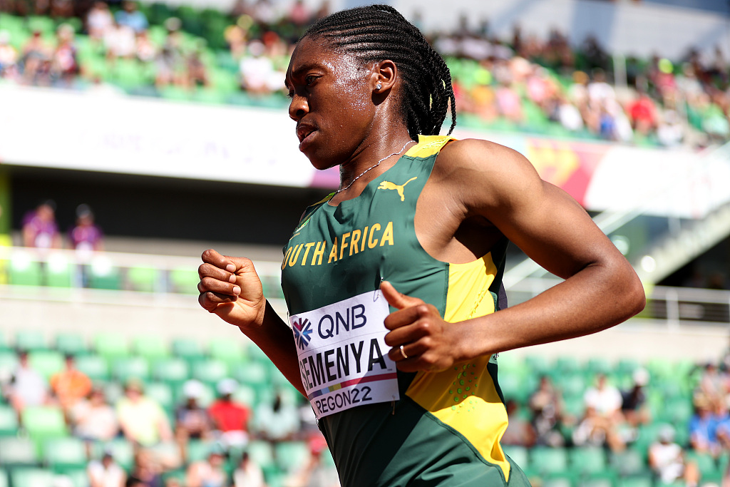 Caster Semenya of South Africa competes in the women's 5000m heats at the World Athletics Championships in Eugene, Oregon, July 20, 2022. /CFP