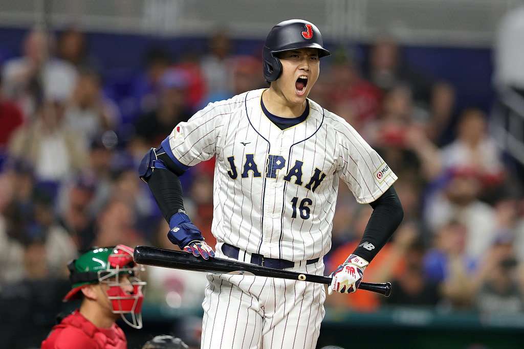Shohei Ohtani of Japan looks on in the World Baseball Classic Championship Game against USA at LoanDepot Park in Miami, Florida, March 22, 2023. /CFP
