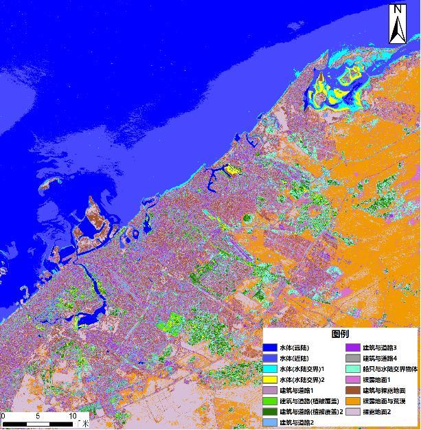 An image taken by the hyperspectral comprehensive observation satellite showing different kinds of ground objects. /CNSA