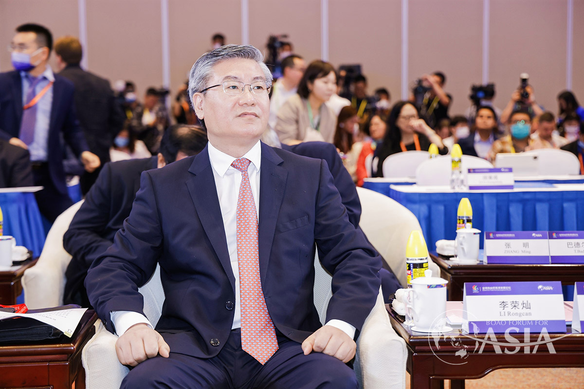 Li Rongcan attends the Global Free Trade Ports Development Forum, Boao, south China's Hainan Province, March 29, 2023. /BFA