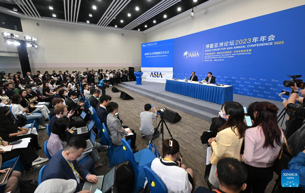 The press conference for the Boao Forum for Asia Annual Conference is held in Boao, south China's Hainan Province, March 28, 2023. /Xinhua