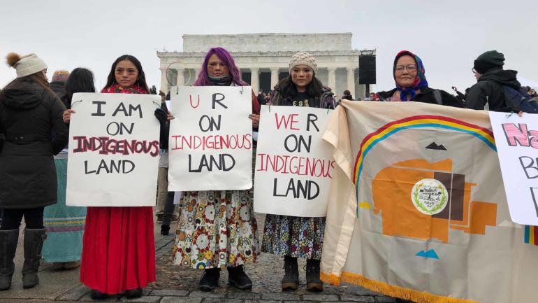 Thousands participated in the first Indigenous Peoples March in Washington D.C., the United States, January 18, 2019. /Xinhua