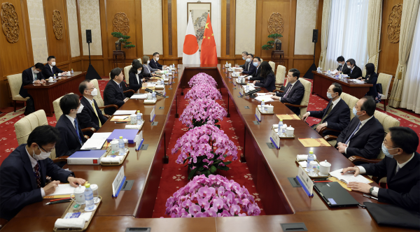 Chinese State Councilor and Foreign Minister Qin Gang holds talks with Japanese Foreign Minister Yoshimasa Hayashi in Beijing, China, April 2, 2023. /Chinese Foreign Ministry