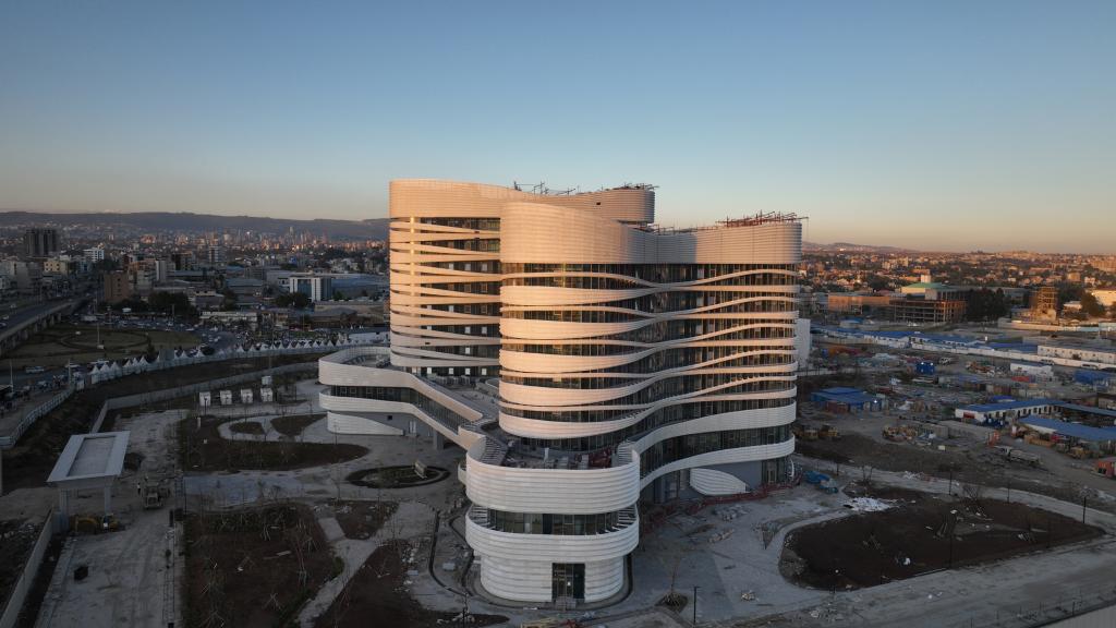 An aerial view of the headquarters building of the Africa Centers for Disease Control and Prevention (Africa CDC) in Addis Ababa, Ethiopia, January 8, 2023. /Xinhua 