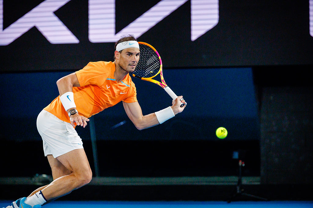 Rafael Nadal of Spain attempts to hit a return during the Australian Open in Melbourne, Australia, January 18, 2023. /CFP 