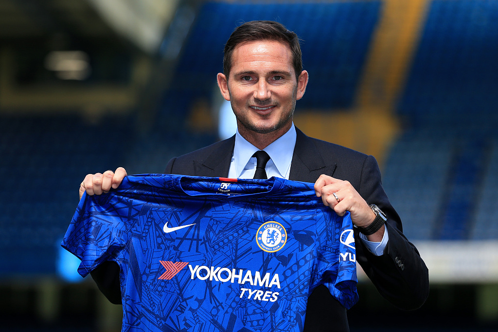 Frank Lampard is presented as the new manager of Chelsea during a press conference at Stamford Bridge in London, England, July 4, 2019. /CFP