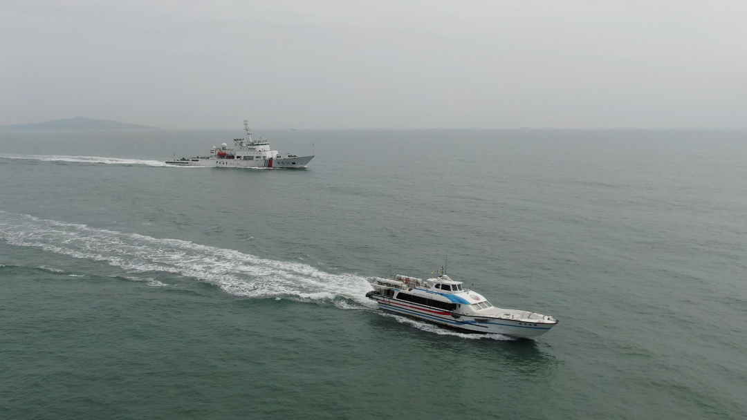 China undertook a three-day joint patrol operation and inspection in central and northern parts of the Taiwan Straits from April 5 to 7, 2023. /Fujian Maritime Safety Administration