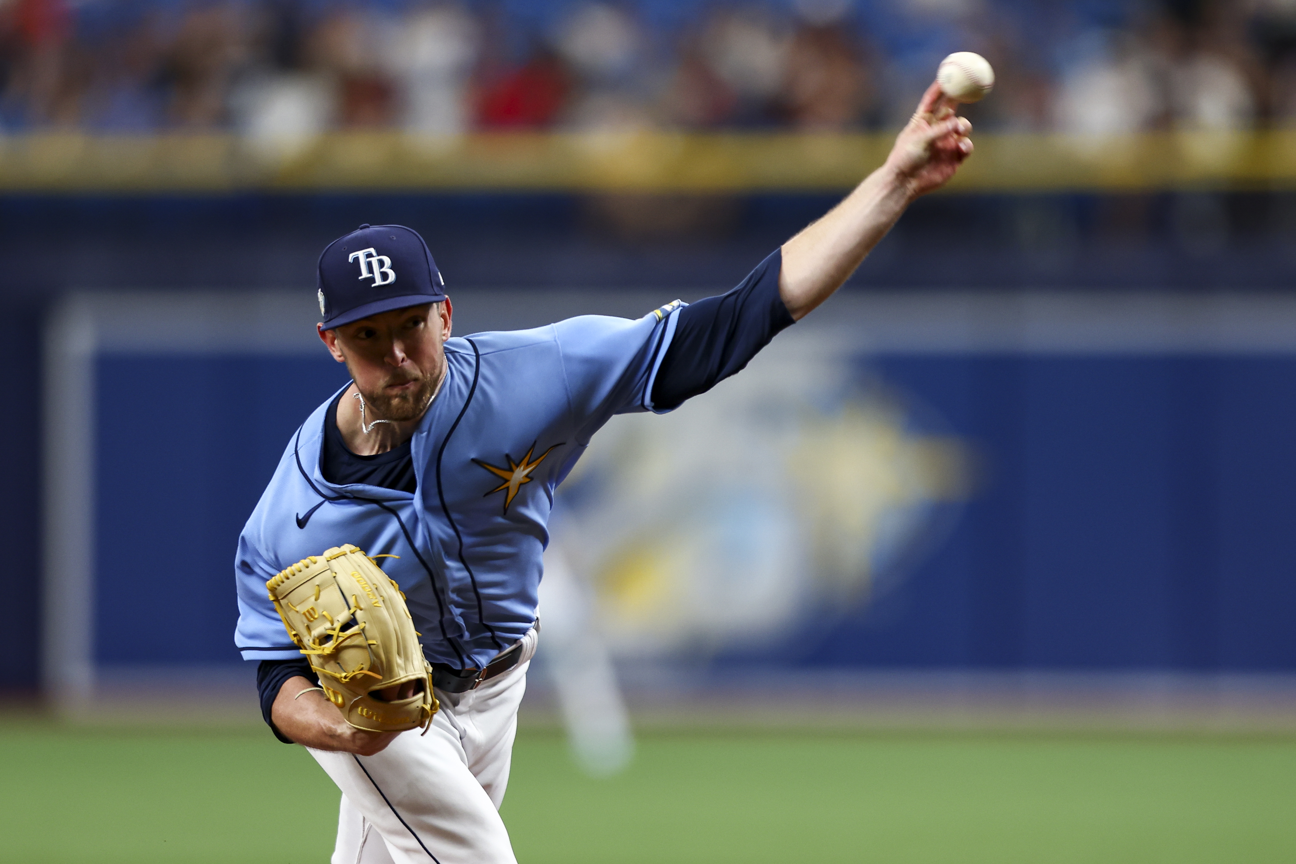 Jeffrey Springs the Tampa Bay Rays pitches during the first inning in the game against the Oakland Athletics at Tropicana Field in St. Petersburg, Florida, April 8, 2023. /CFP