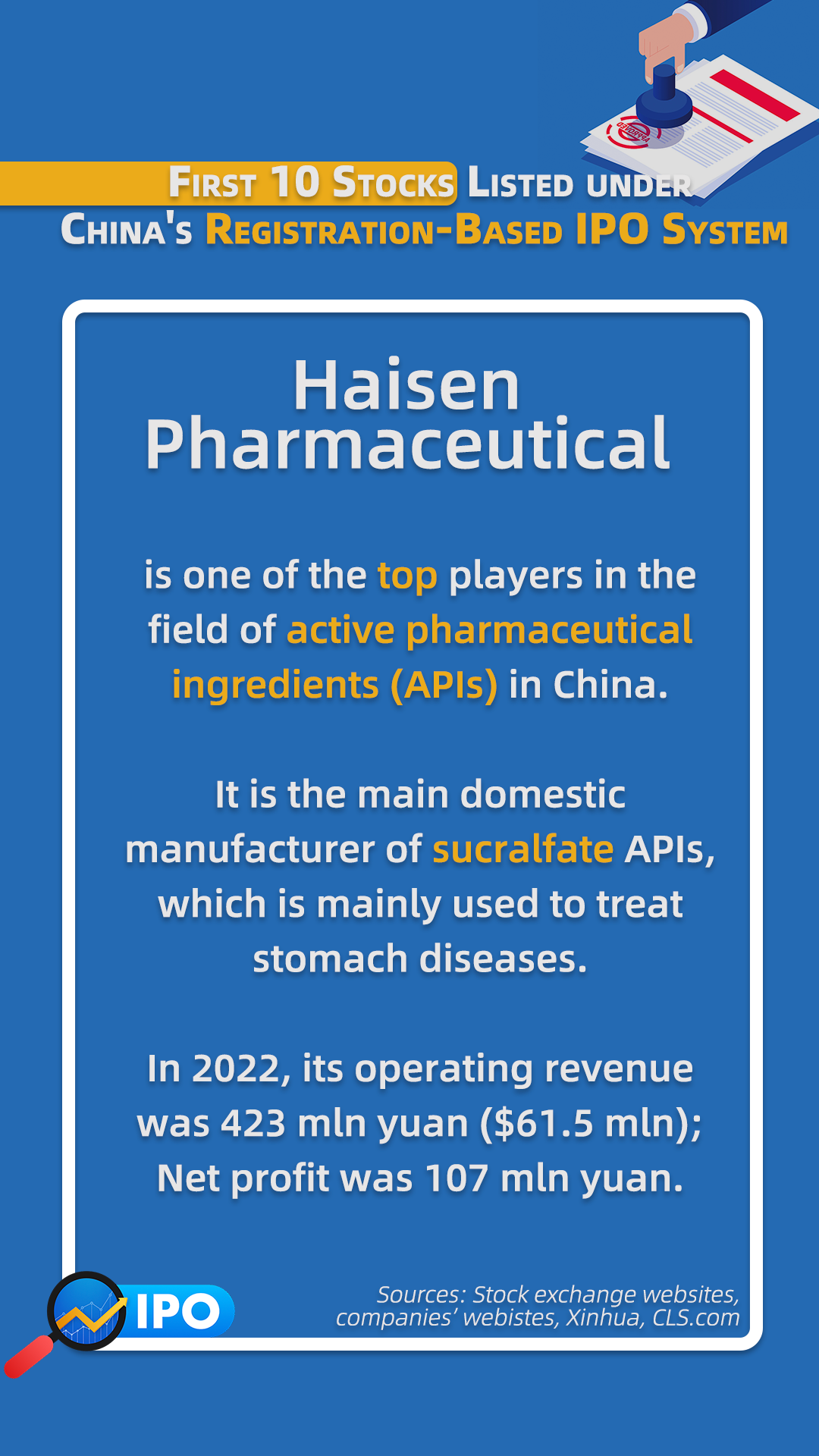 Haisen Pharmaceutical, one of the 10 listed companies