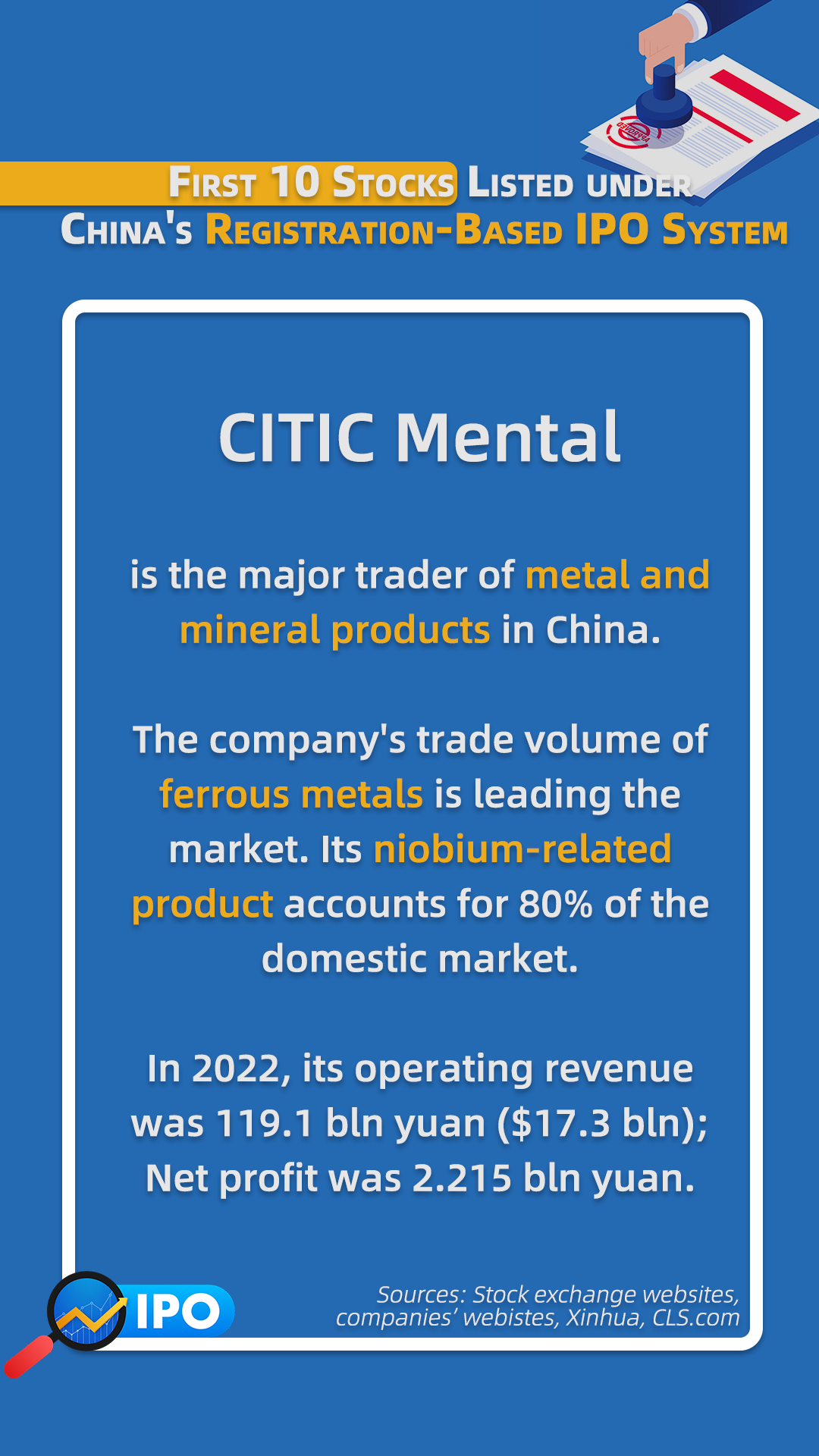 CITIC Mental, one of the 10 listed companies