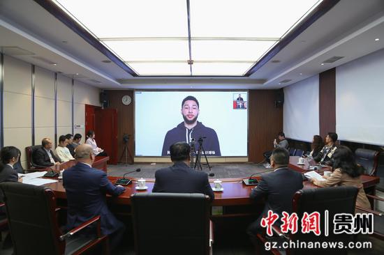 Ben Simmons speaks at the press conference via a video call on April 9, 2023. /gz.chinanews.com