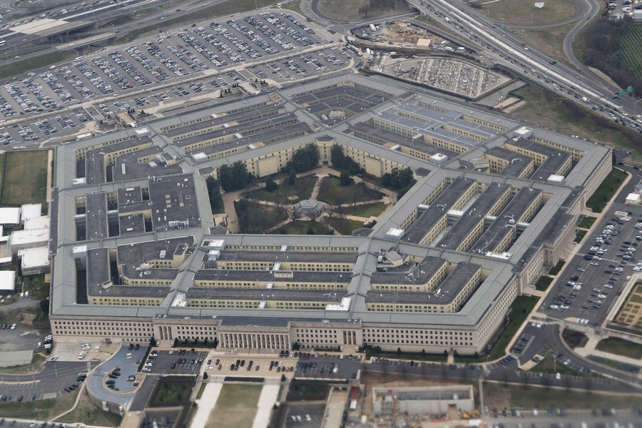 The Pentagon seen from an airplane over Washington, D.C., U.S., February 19, 2020. /Xinhua