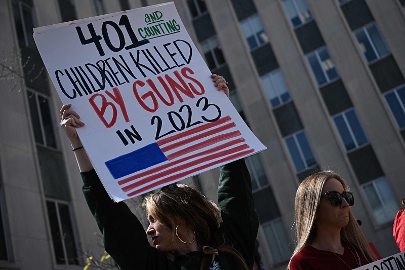 People protest against gun violence in Nashville, Tennessee, U.S., March 28, 2023. /CFP 