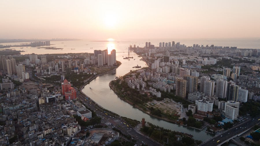 Aerial view of Haikou, capital of south China's Hainan Province, May 4, 2021. /Xinhua