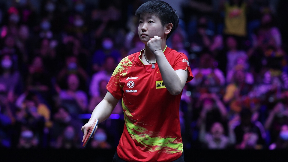 China's Sun Yingsha wins the women's singles over Japan's Mima Ito at the WTT Champions Xinxiang in Henan Province, China, April 13, 2023. /CFP