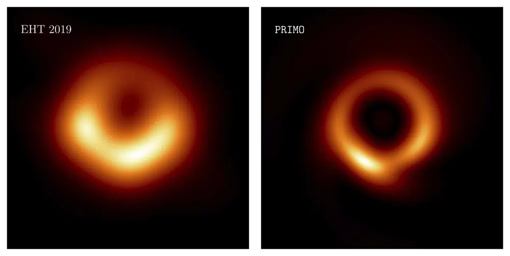 The M87 black hole released in 2019 (left) and an updated one (right) published April 13, 2023, in the Astrophysical Journal Letters. /AP