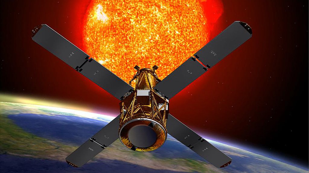 An illustration of the solar observation satellite, known as RHESSI. /CFP
