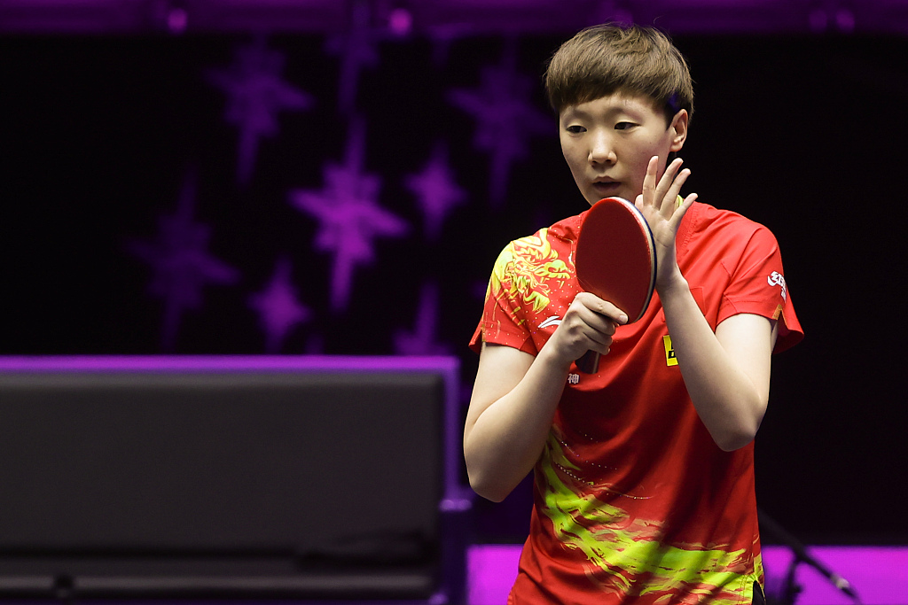China's Wang Manyu during the women's singles final at the World Table Tennis Champions in Macao, China, April 23, 2023. /CFP
