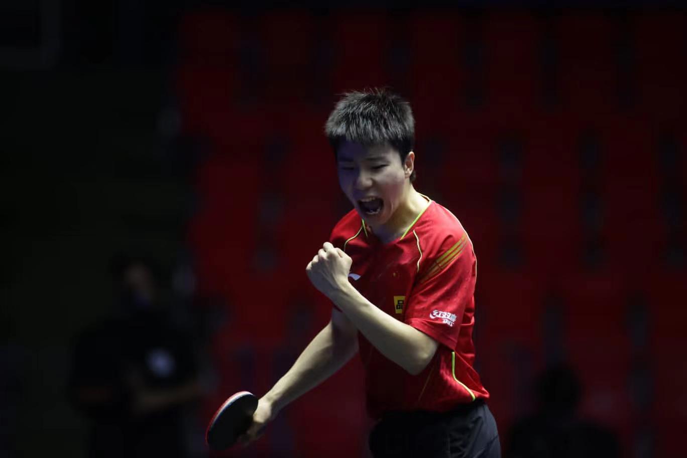 Xu Yingbin of China celebrates during the men's singles event at the World Table Tennis Championships Star Contender Bangkok 2023, Thailand, April 26, 2023. /WTT