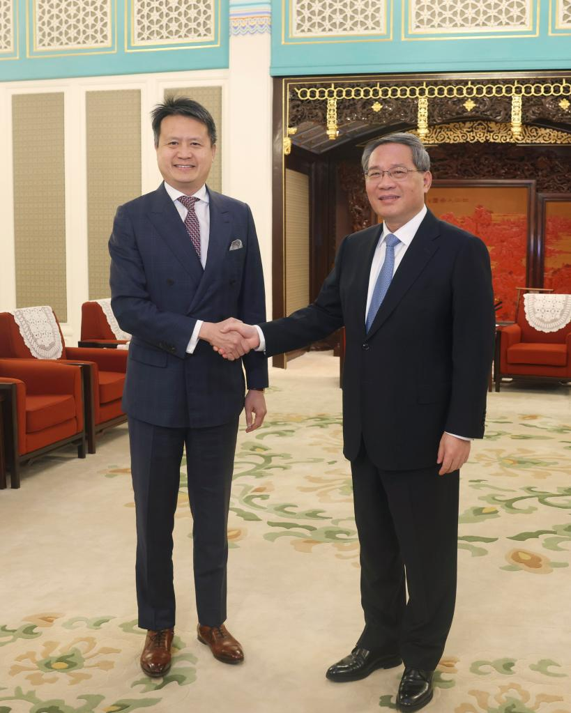 Chinese Premier Li Qiang meets with the World Intellectual Property Organization (WIPO) Director General Daren Tang in Beijing, China, April 27, 2023. /Xinhua