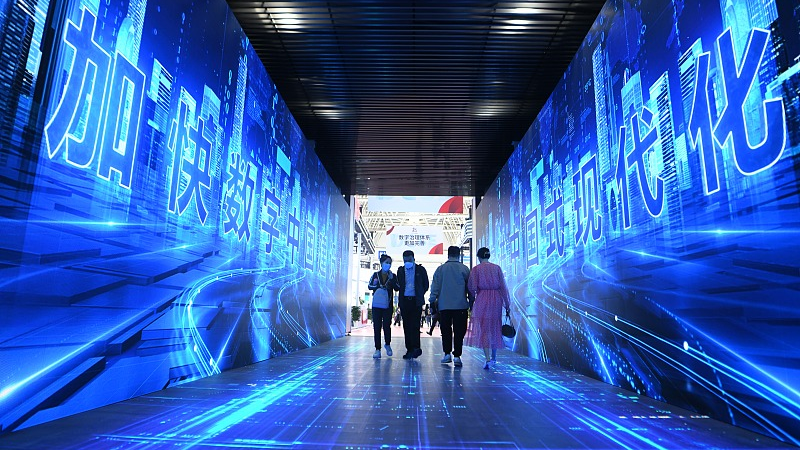 The expo of the 6th Digital China Summit in Fuzhou City, southeast China's Fujian Province, April 26, 2023. /CFP