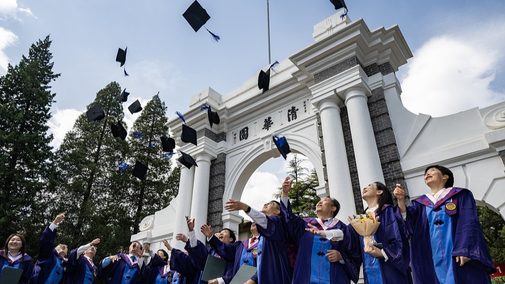 Graduates at an event celebrating Tsinghua University's 112th anniversary, Beijing, China, April 29, 2023. /CFP