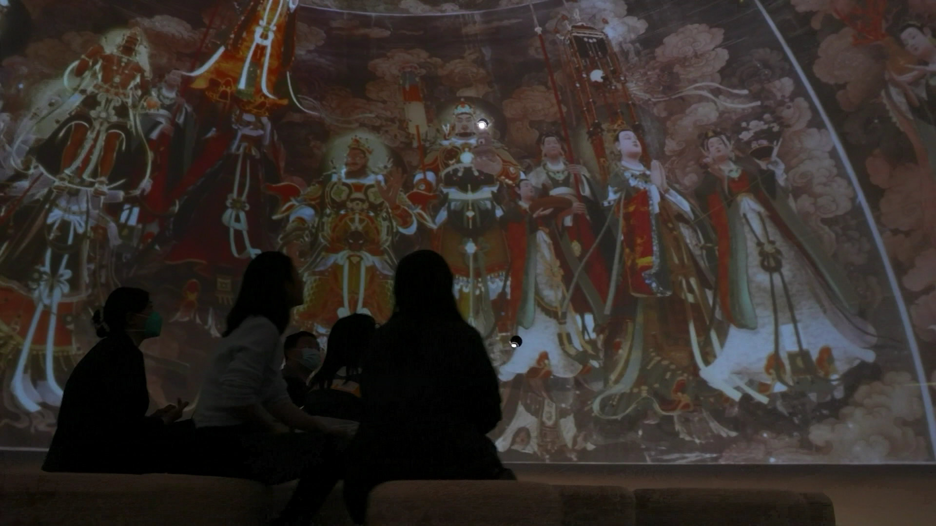 A dome theater provides an immersive experience for visitors at Fahai Temple Mural Art Center in Beijing. /CGTN